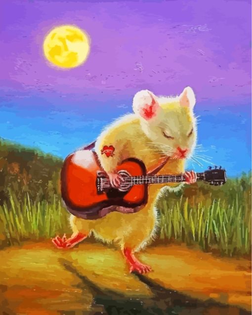 Guitarist Mouse paint by numbers