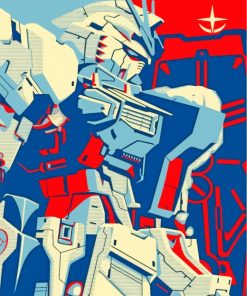 Gundam Robot Illustration paint by numbers