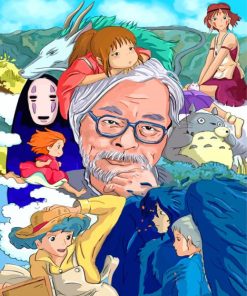 Hayao Miyazaki And His Characters paint by numbers