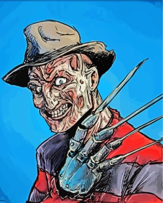 Scary Freddy Krueger paint by numbers