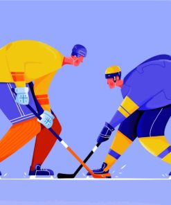 Ice Hokey Players Illustration paint by numbers