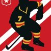 Ice Hokey Silhouette Poster paint by numbers