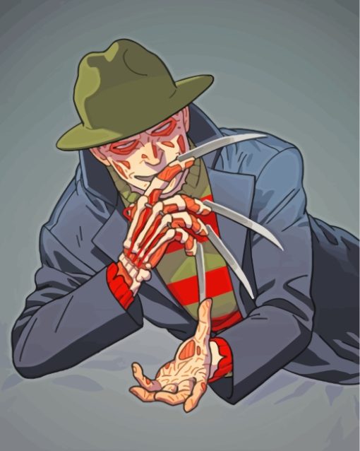 Illustration Freddy Krueger paint by numbers