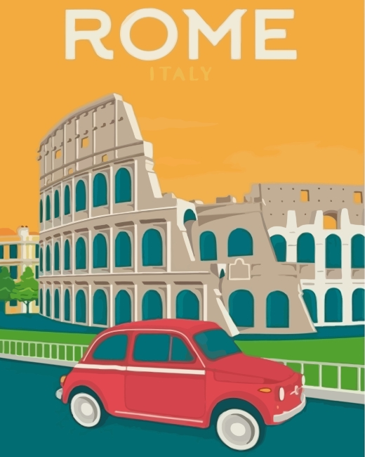 Italy Rome Poster paint by numbers