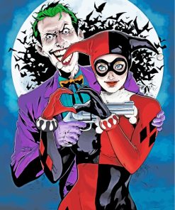 Joker And Harley Quinn Love paint by numbers