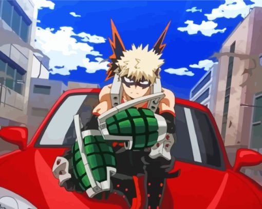 Katsuki Bakugo On Car paint by numbers