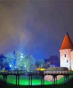 Kaunas Castle At Night paint by numbers