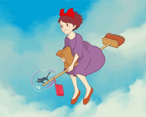 Kiki And Jiji Japanese Anime paint by numbers
