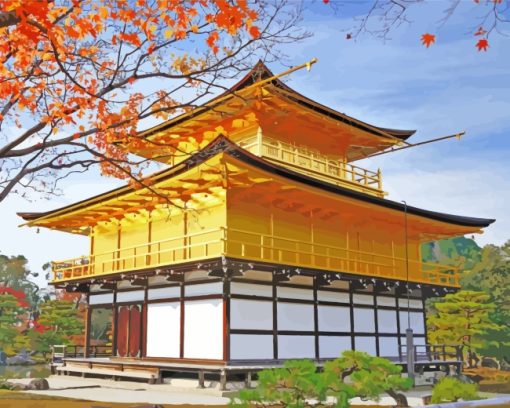 Kinkako Ji Temple Kyoto paint by numbers