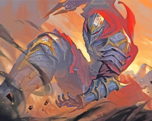 Knight League Of Legends paint by numbers