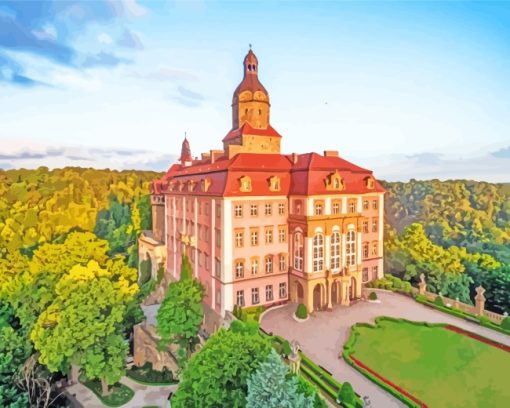 Aesthetic Ksiaz Castle paint by numbers