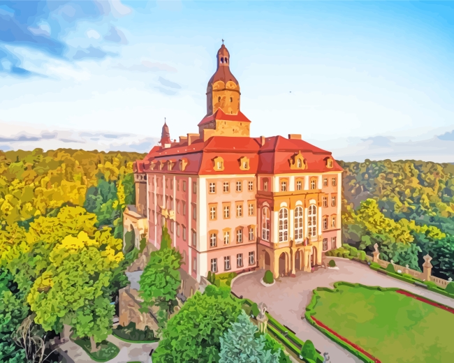 Aesthetic Ksiaz Castle paint by numbers