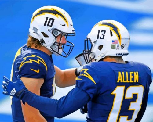 La Chargers Players paint by numbers