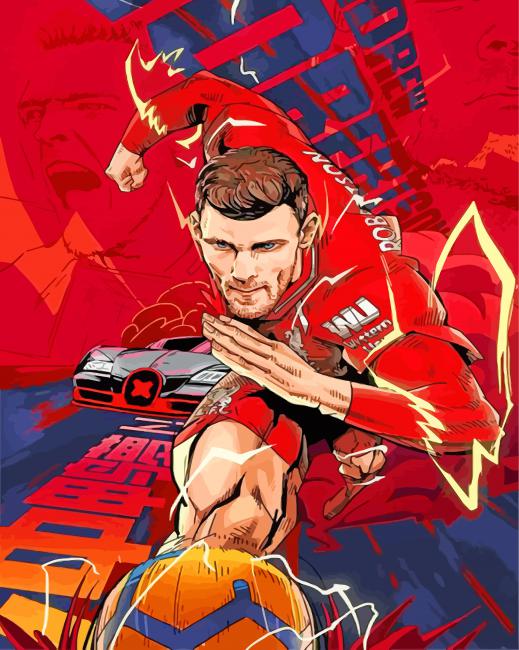 Andrew Robertson Footballer paint by numbers