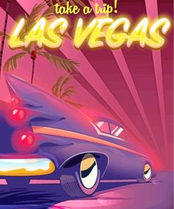 Las Vegas Vintage Poster paint by numbers