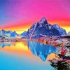 Mountain Sunset Lofoten paint by numbers