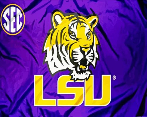LSU Tigers Logo Football paint by numbers