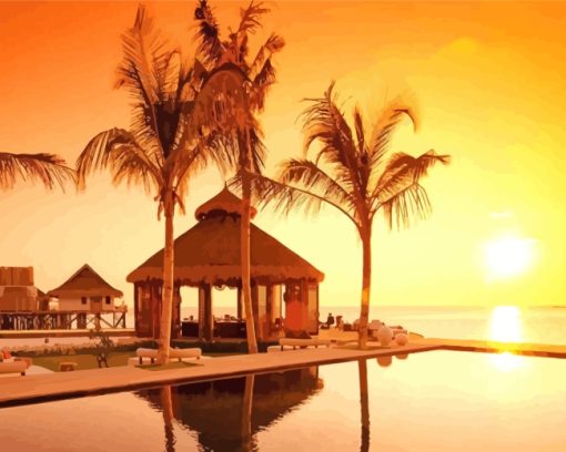 Maldive Sunrise paint by numbers
