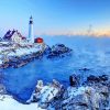 Maine Lighthouse In Snow paint by numbers