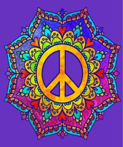 Mandala Peace Symbol paint by numbers