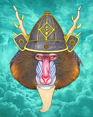 Mandrill Monkey Face Art paint by numbers