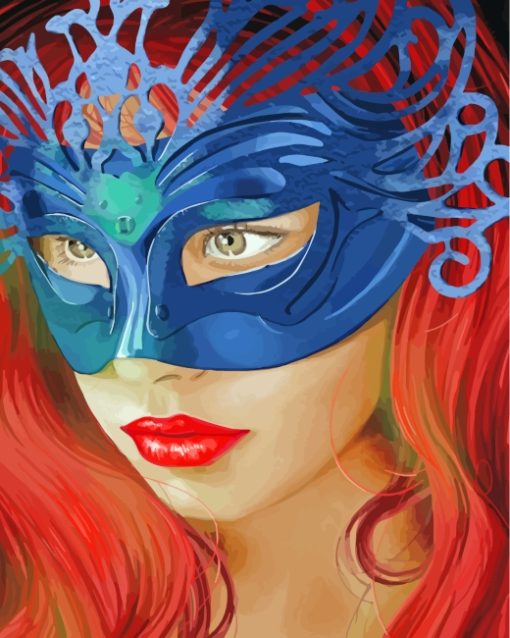 Aesthetic Masked Woman paint by numbers