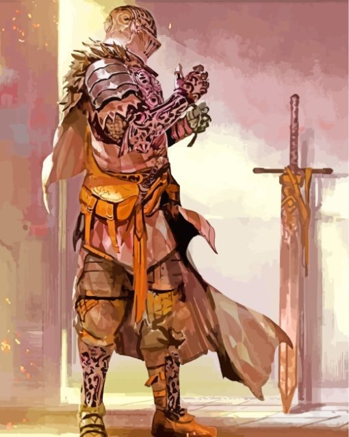 Medieval Warrior Knight paint by numbers