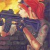 Military Anime Girl paint by numbers