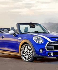 Blue Mini Cooper Car paint by numbers