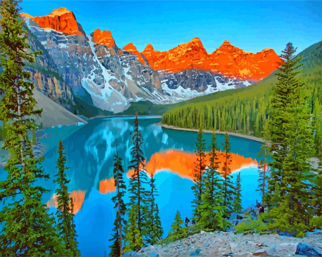 Landscape Moraine Lake paint by numbers