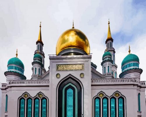 Moscow Cathedral Mosque paint by numbers