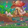 Mushroom House And Fairies paint by numbers