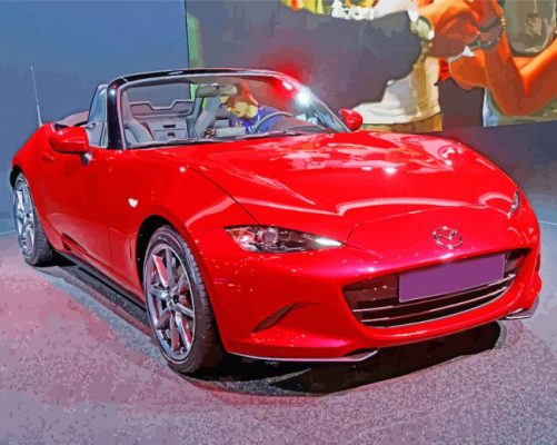 Red Mazda Mx5 Car painnt by numbers