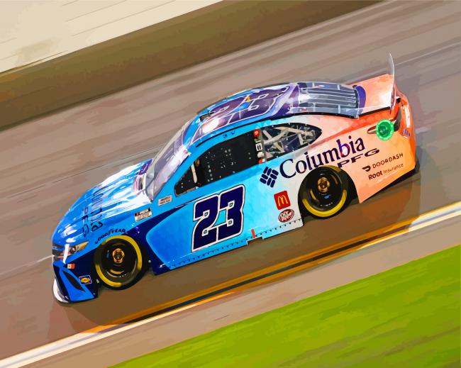 Nascar Blue Car paint by numbers
