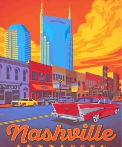 Nashville Tennessee Poster paint by numbers