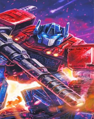 Optimus Prime paint by numbers