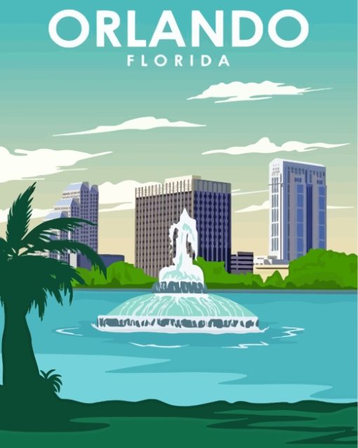 Orlando Florida Poster paint by numbers