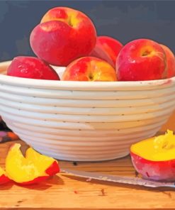 Fresh Peaches In Bowl paint by numbers