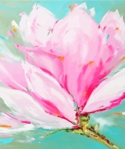 Pink Magnolia Flower paint by numbers