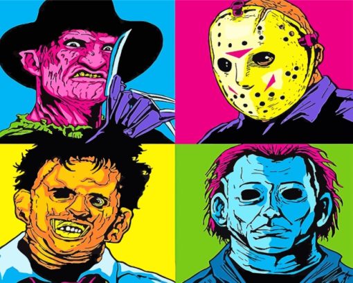 Pop Art Horror Movie paint by numbers