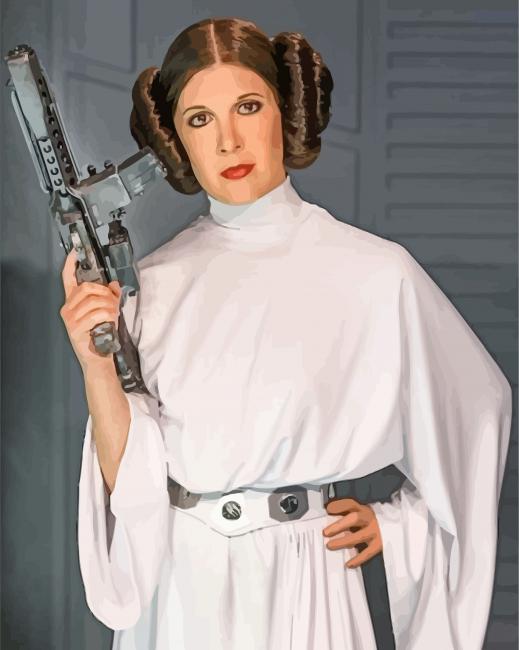 Leia Organa With Weapon paint by numbers