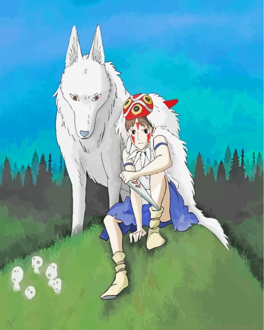 Moro And Princess Mononoke paint by numbers