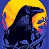 Raven Bird Illustration paint by numbers