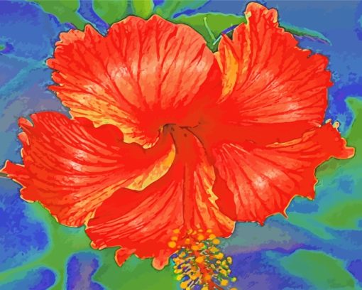 Aesthetic Red Hibiscus paint by numbers