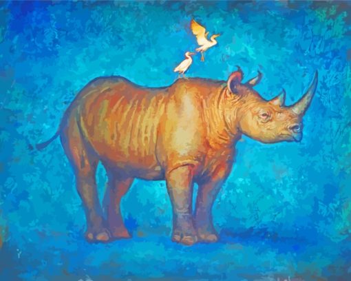 Rhino Animal Art paint by numbers