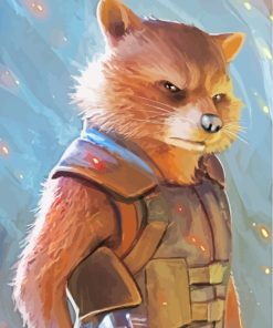 Rocket Raccoon paint by numbers