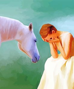 Sad Girl And Horse paint by numbers