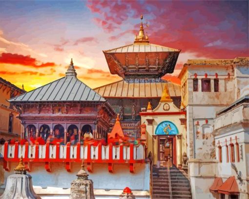 Shri Pashupatinath Temple paint by numbers