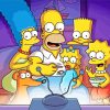 The Simpson Watching Movie paint by numbers