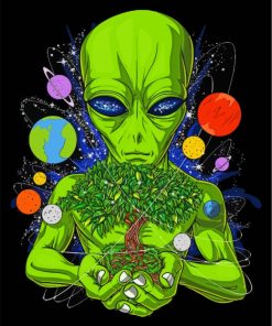 Space Alien Tree Of Life paint by numbers